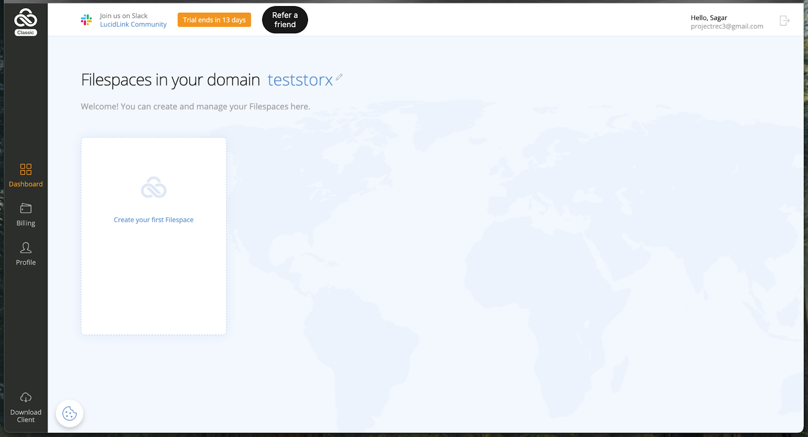 LucidLink login portal