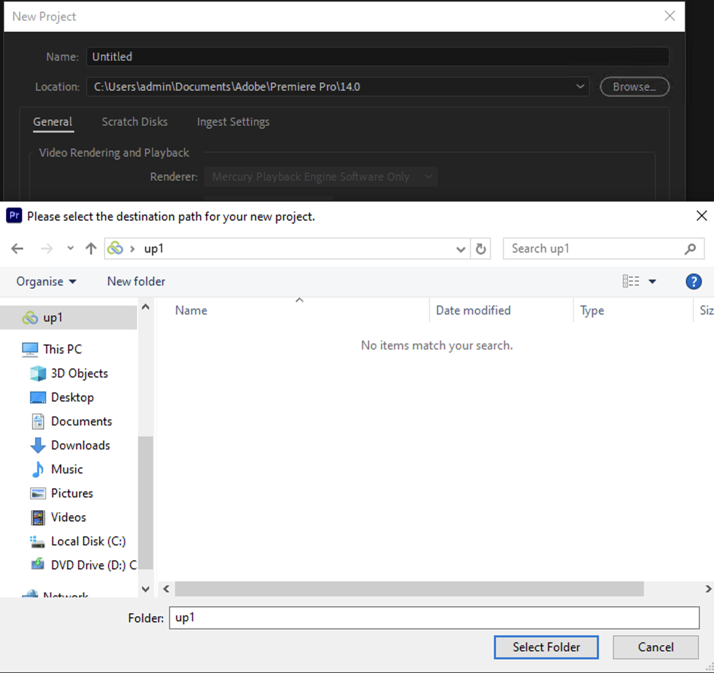 Configure project location