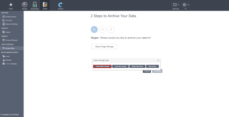 Select cloud storage