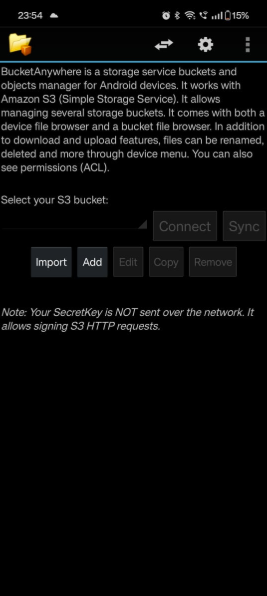 BucketAnywhere S3 main interface