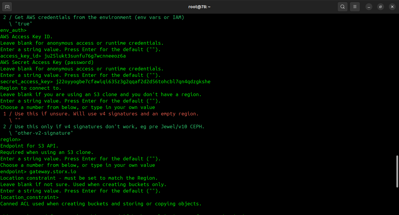 Enter credentials