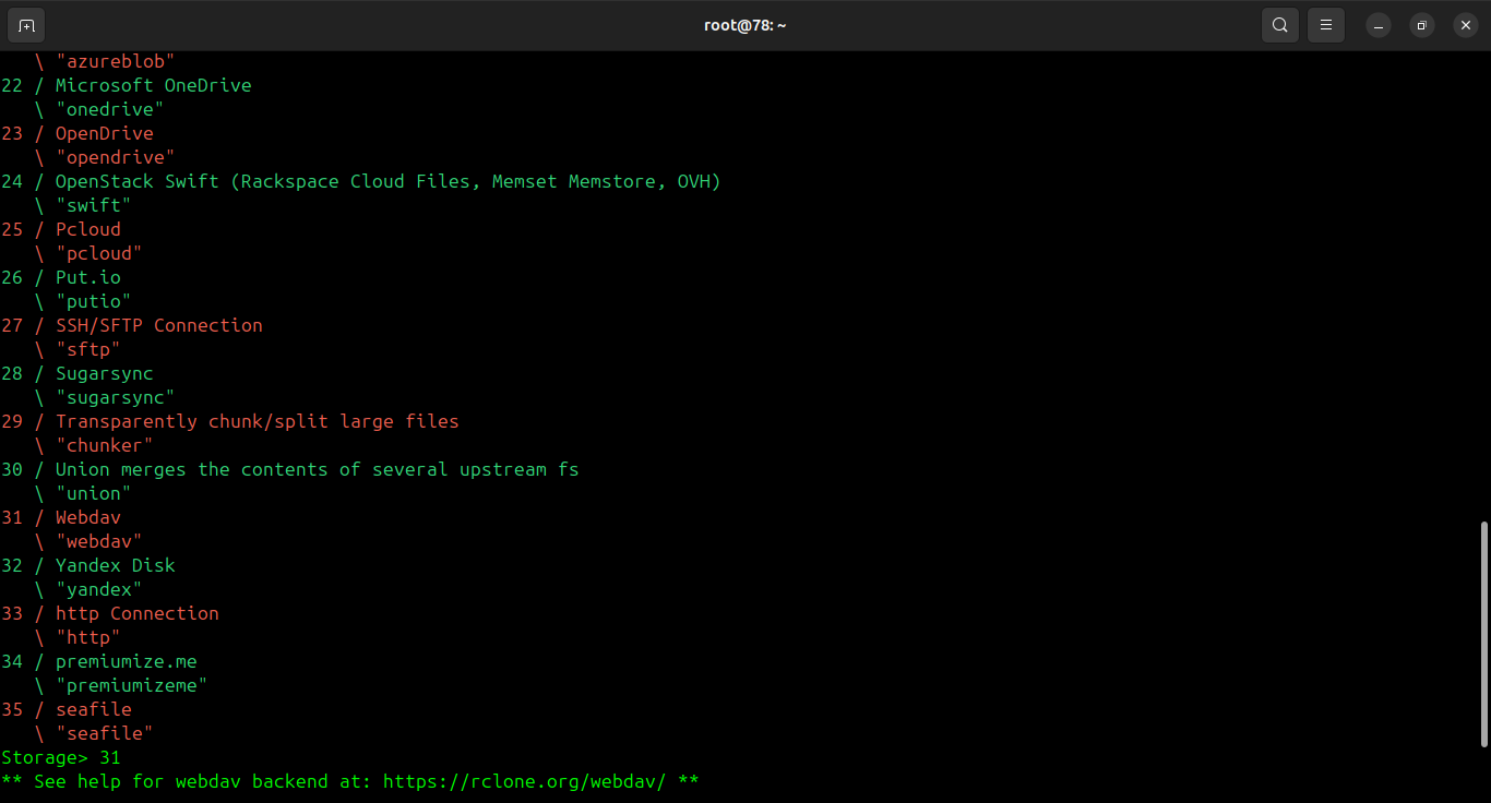 Select WebDAV