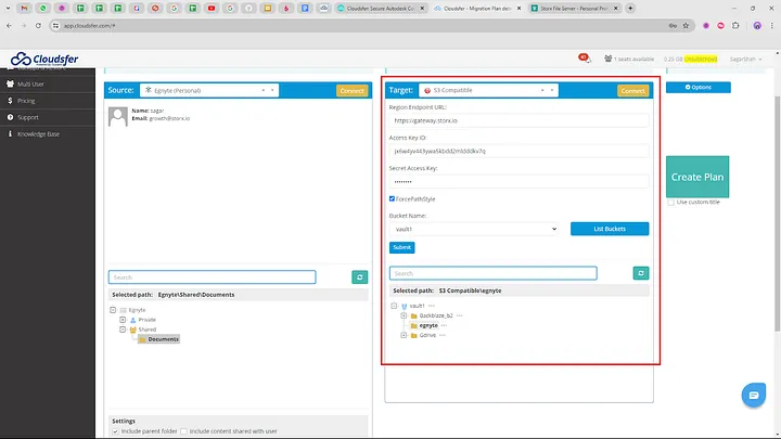 Enter StorX credentials