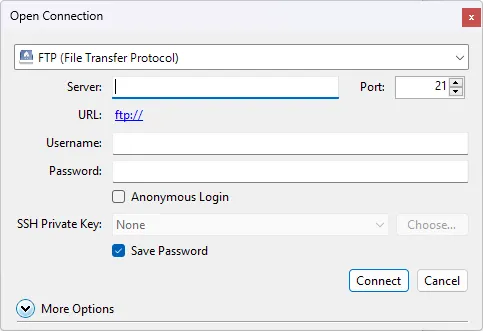 Connection dialog