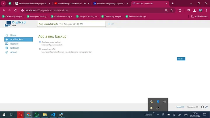 Add backup