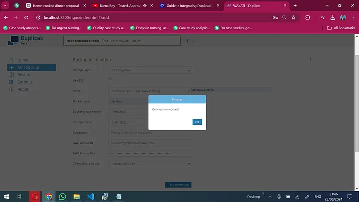 Test connection