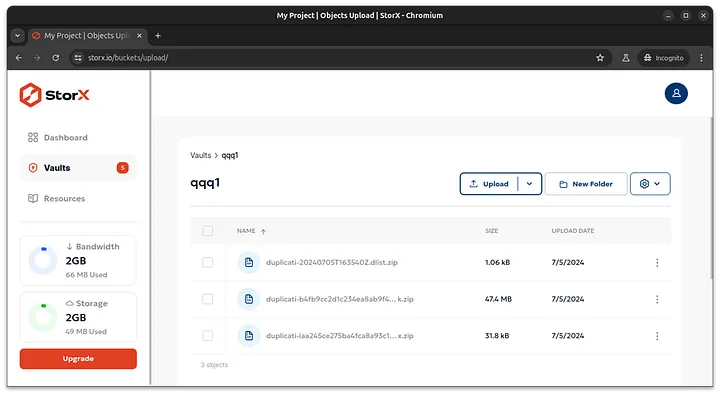 Files in StorX