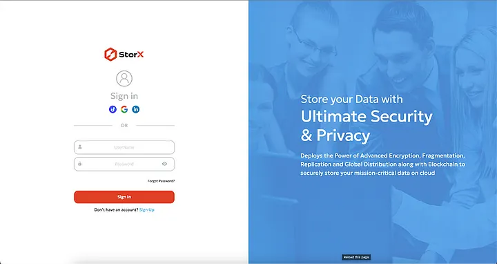 StorX login