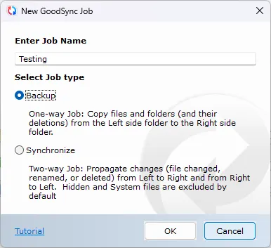 Job configuration