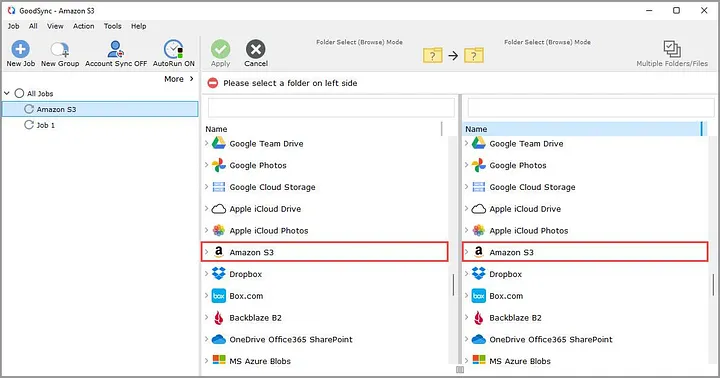 Select Amazon S3