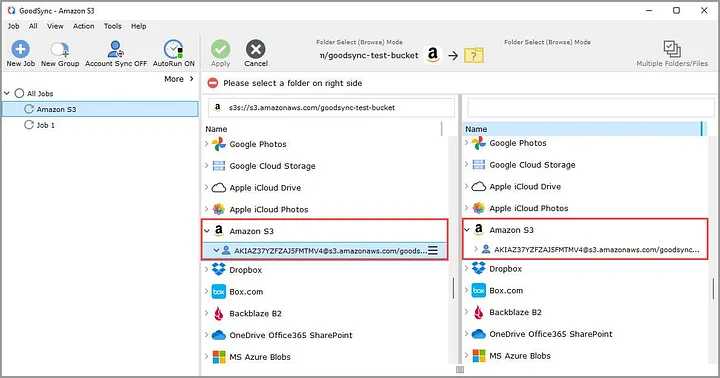 StorX content in GoodSync