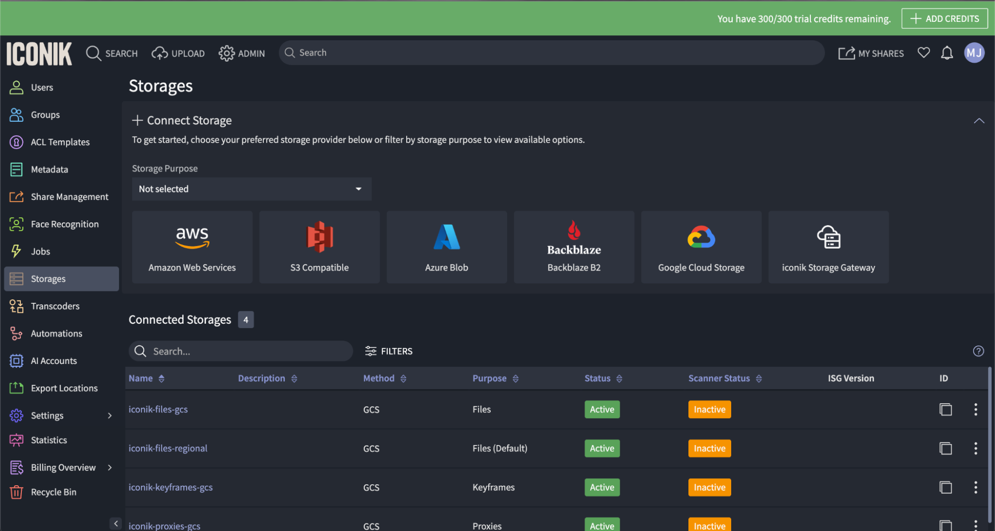 iconik storage configuration