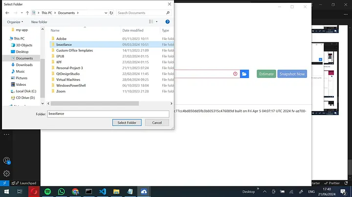 Create snapshot
