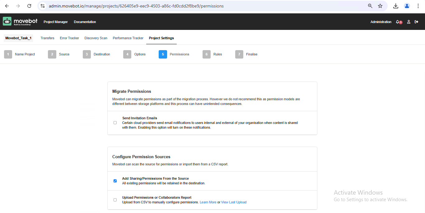 Configure permissions