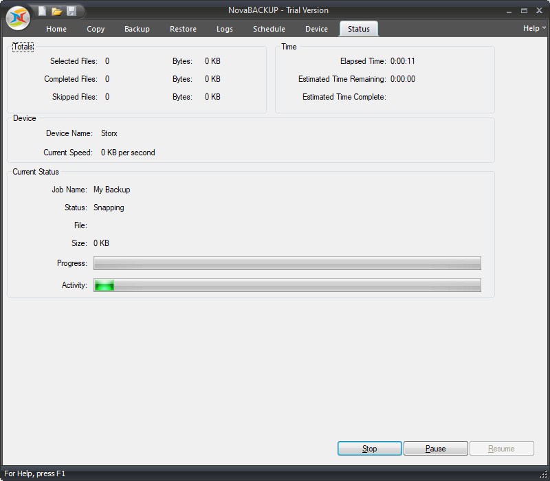 Backup in progress