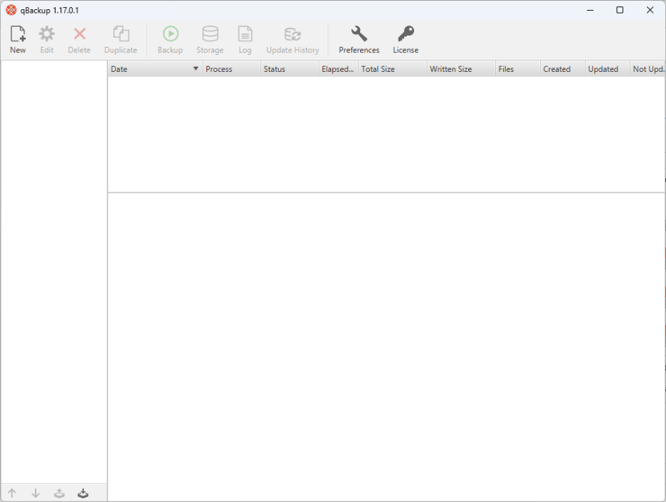 qBackup main interface