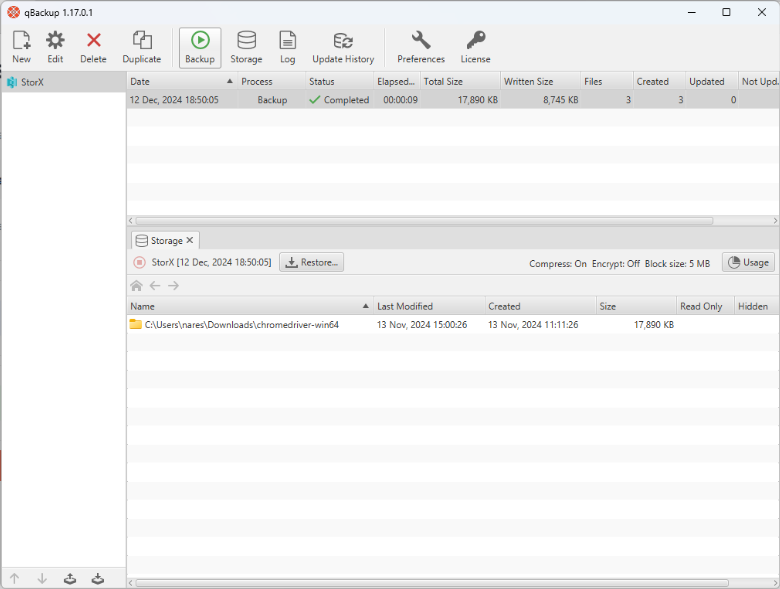 Backup in progress