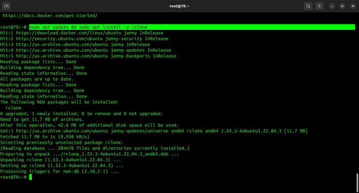 Rclone installation