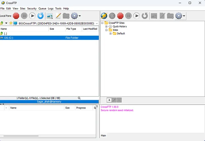 CrossFTP interface