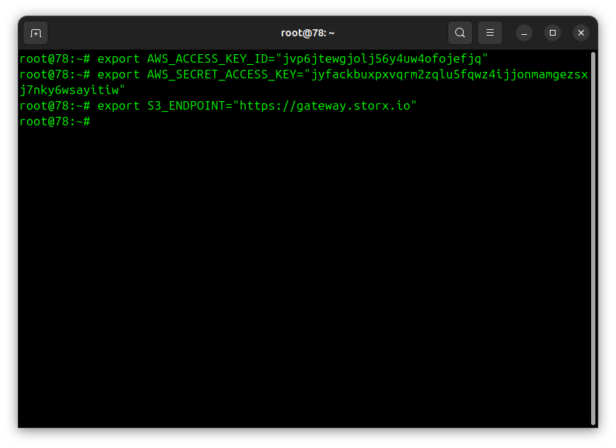 Set environment variables