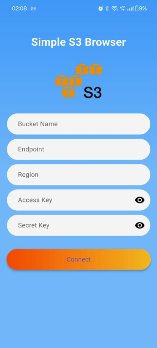 Simple S3 Browser main interface