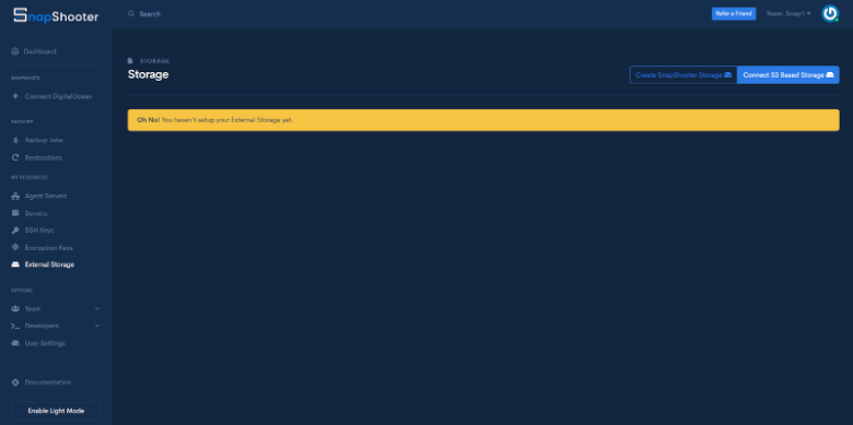External storage menu