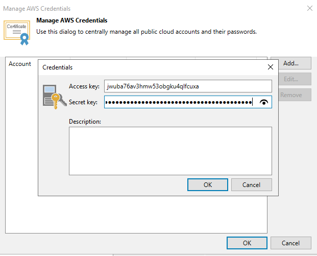 Enter credentials
