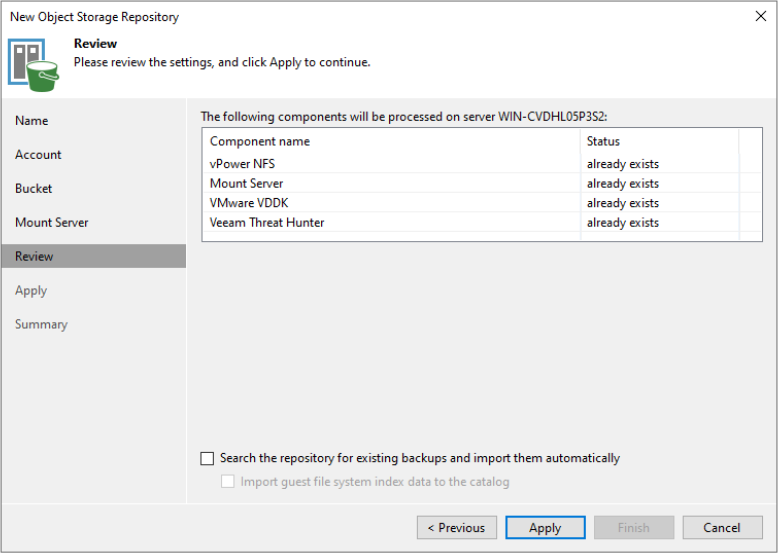Review configuration